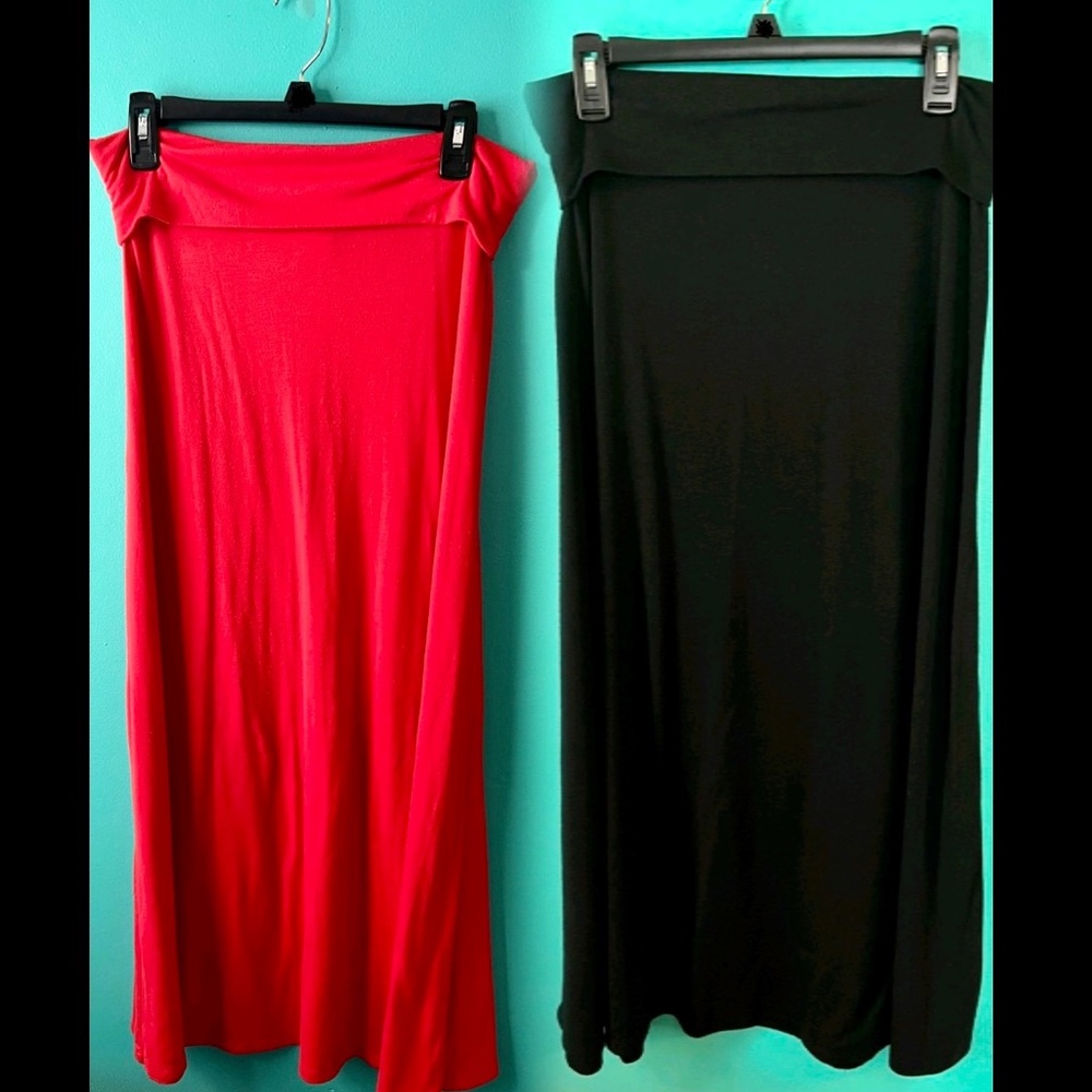 2 Mossimo fold over maxi skirts